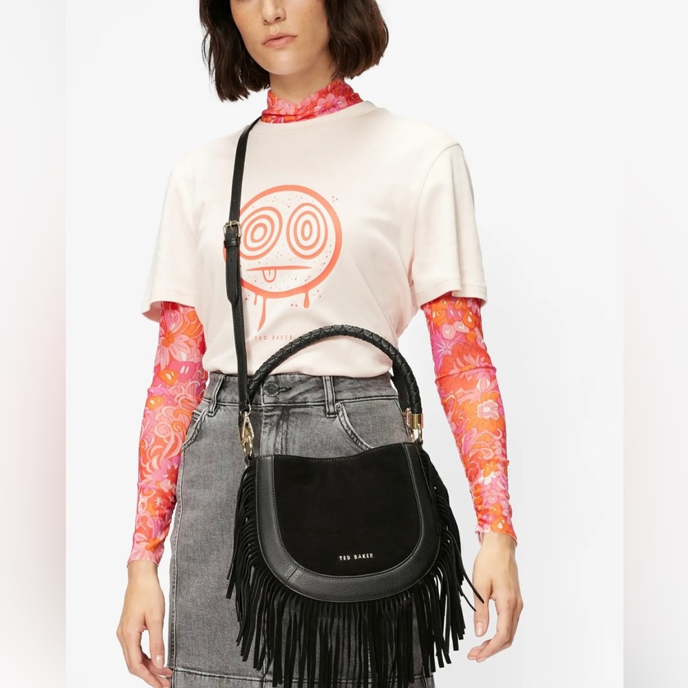 Ted Baker NWT hobo fringe suede bag